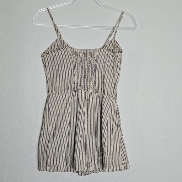 Ethereal Striped Button-Front Romper Skort Small - Picture 2 of 15
